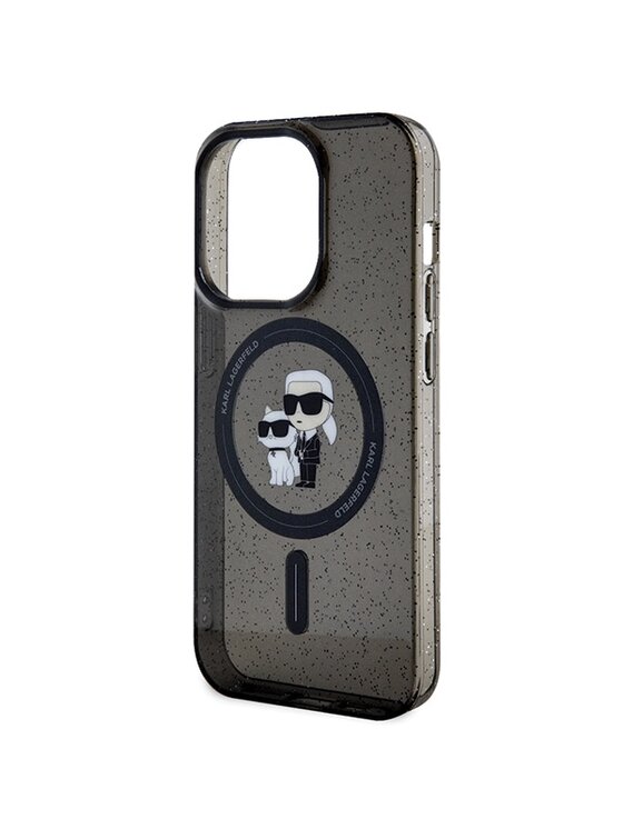 KARL LAGERFELD KARL LAGERFELD Etui na telefon Choupette Glitter MagSafe Czarny