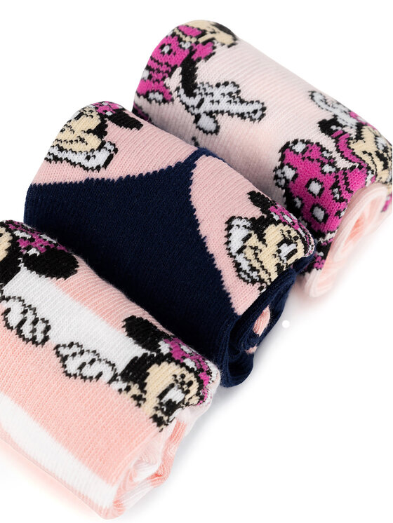 Mickey&Friends Mickey&Friends Комплект 3 чифта дълги чорапи детски ACCCS-AW24-341DCLS (3-PACK) Розов