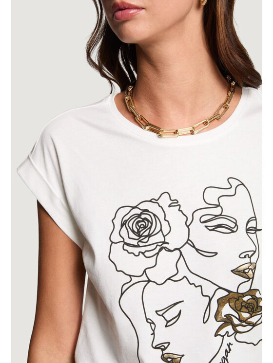 Morgan De Toi Morgan De Toi T-shirt 251-DBELA Bianco Casual Fit