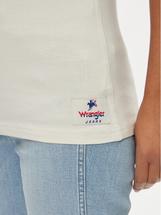 Wrangler Wrangler Tričko Yoke 112350188 Écru Slim Fit
