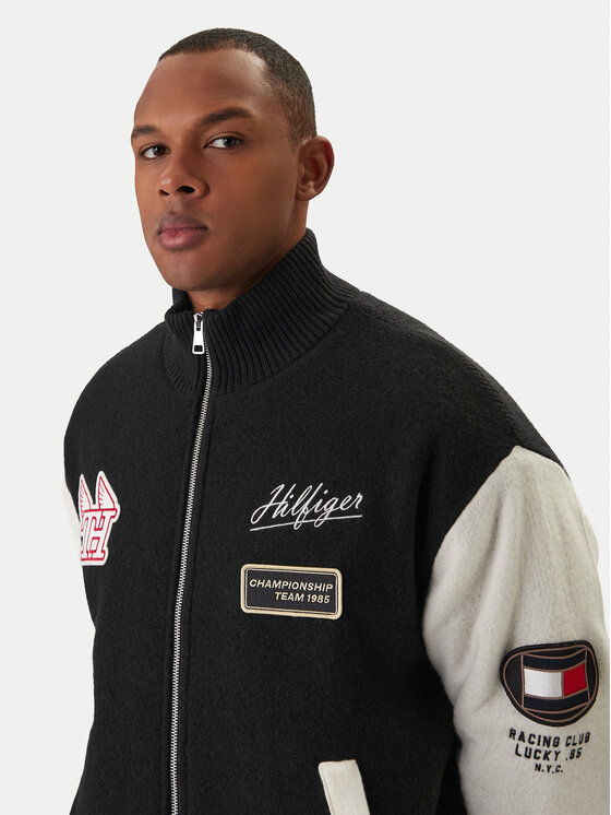 Tommy Hilfiger Tommy Hilfiger Bomber jakna MW0MW42581 Črna Regular Fit