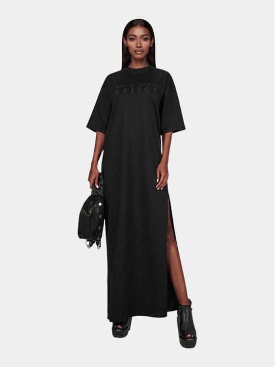 MADE BY SOCIETY MADE BY SOCIETY Sukienka codzienna KIZUNA - D27833 Czarny Basic Fit