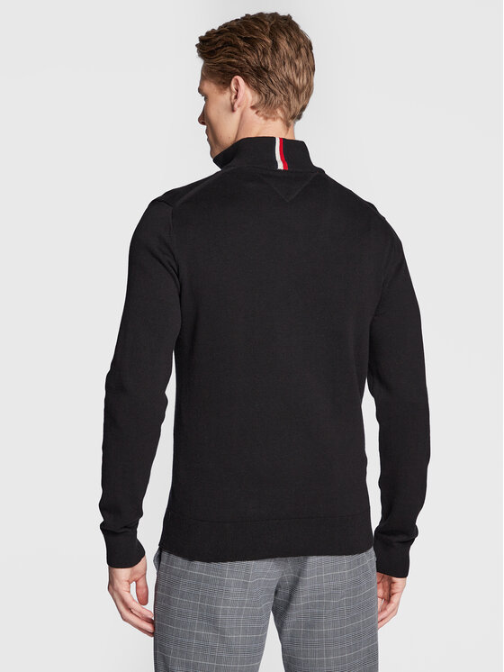 Tommy Hilfiger Tommy Hilfiger Sweter Pima MW0MW28049 Czarny Regular Fit