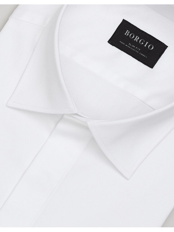 Borgio Borgio Koszula mozza Biały Slim Fit