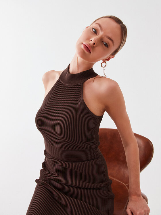 Guess Guess Трикотажна сукня Janice W3RK28 Z2YJ2 Коричневий Slim Fit