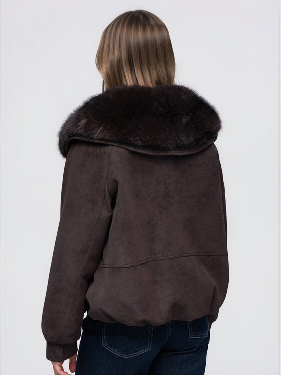 Ombre Ombre Kurtka bomber OW-JT-E0008 Brązowy Relaxed Fit