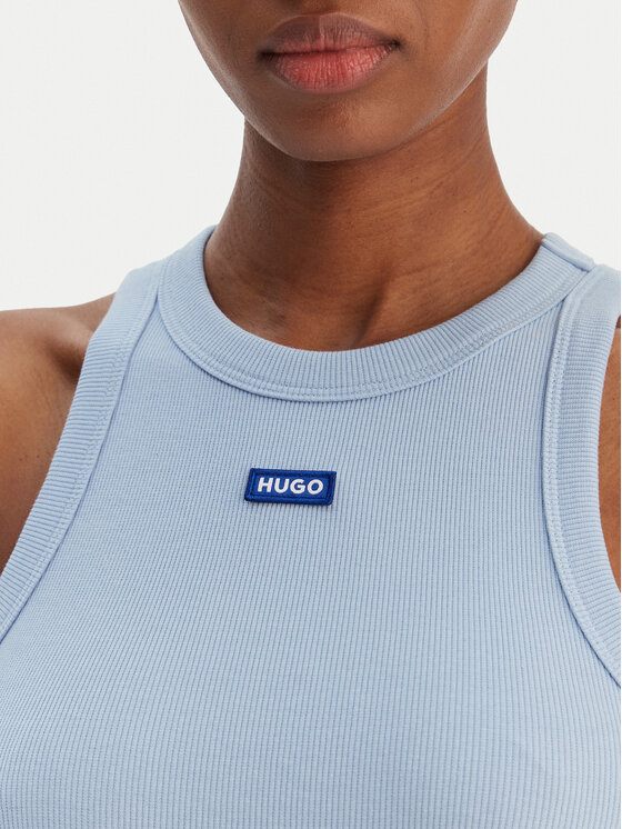 HUGO HUGO Top Easy 50508857 Albastru celest Slim Fit
