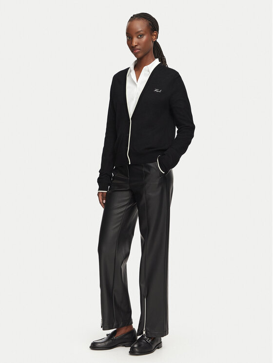 KARL LAGERFELD KARL LAGERFELD Kardigan B3W18038 Czarny Regular Fit