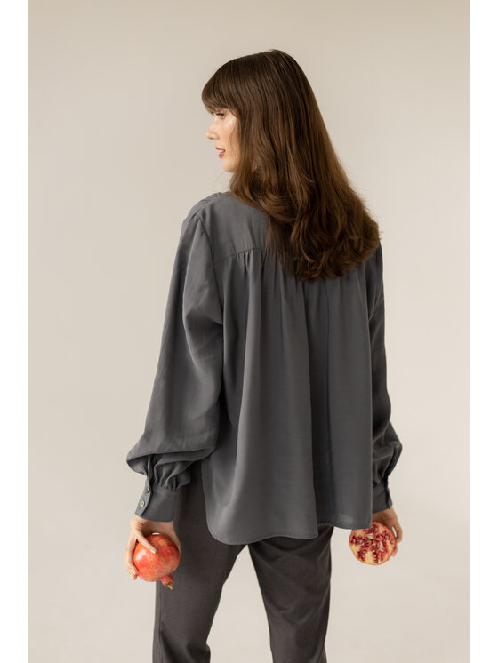 Entelier Entelier Koszula koszula oversize Szary Relaxed Fit