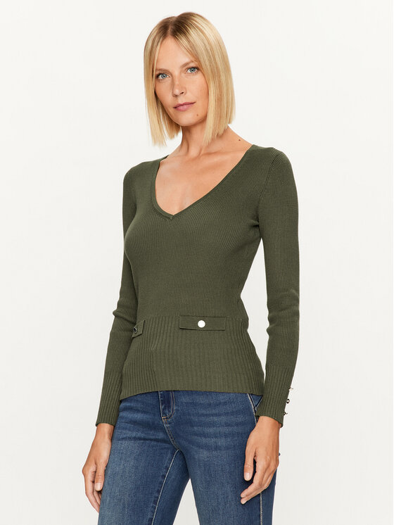 Morgan Pulover 232-MAZ Zelena Slim Fit