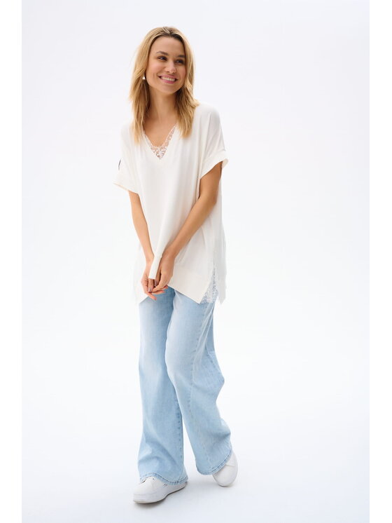 blue shadow blue shadow Bluzka Rosie Écru Standard Fit