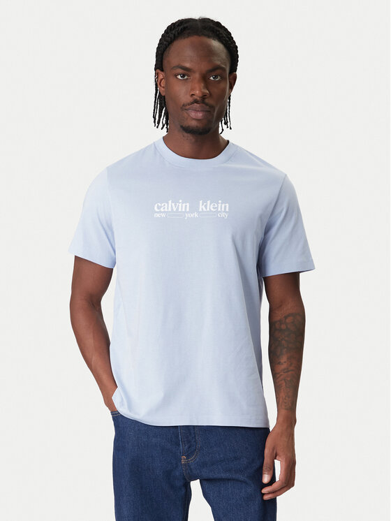 Calvin Klein Jeans Calvin Klein Jeans Tricou NYC Graphic LV14RE831G Albastru deschis Regular Fit