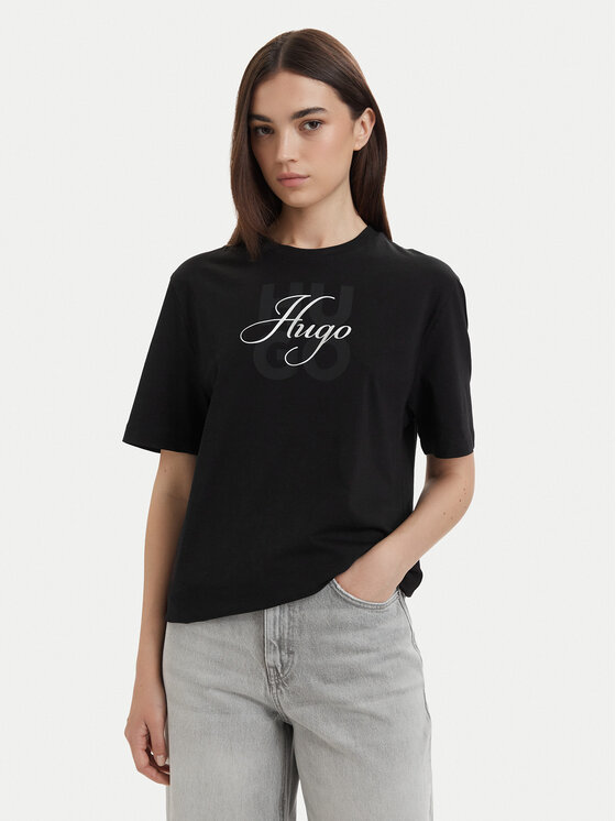HUGO Tricou Dashire_5 50566678 Negru Relaxed Fit