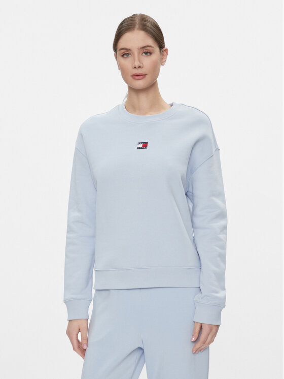 Tommy Jeans Mikina Badge DW0DW17325 Tmavomodrá Regular Fit