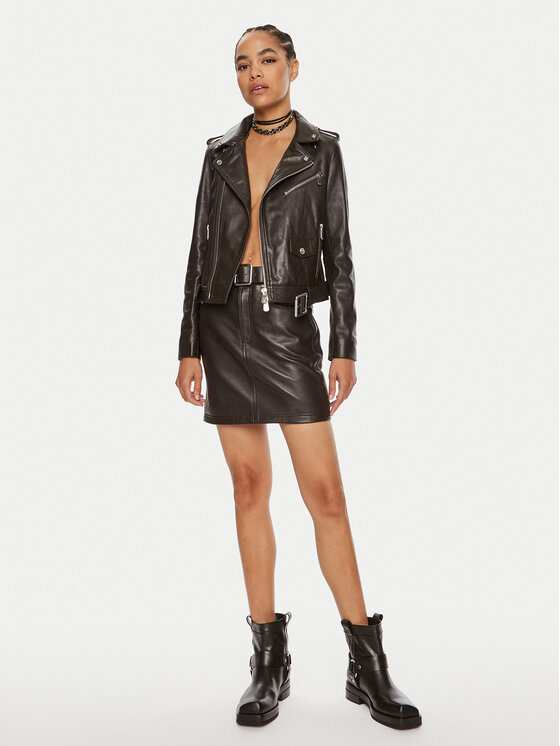PINKO Pinko Usnjeno krilo Grenada 103894 A21L Rjava Regular Fit
