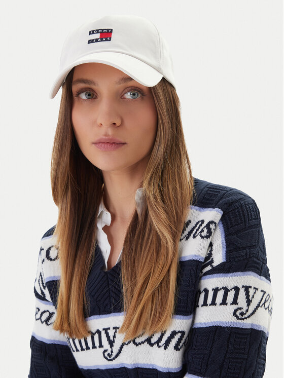 Tommy Jeans Tommy Jeans Шапка с козирка Tjw Heritage Core 5 Panel Cap AW0AW16991 Бял