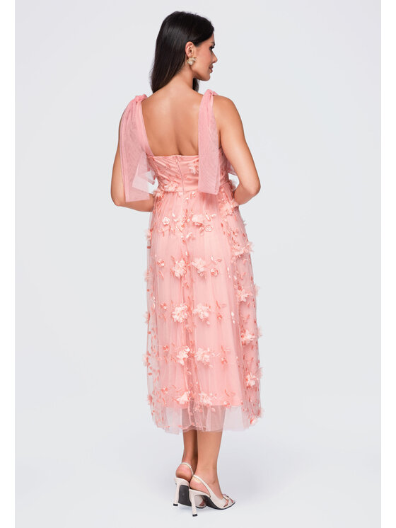 Ombre Ombre Sukienka wieczorowa LA-OM-DLR427 Różowy Regular Fit
