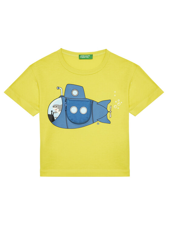 United Colors Of Benetton United Colors Of Benetton T-Shirt 3I1XG10JL Žlutá Regular Fit