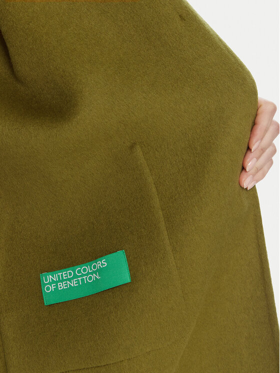United Colors Of Benetton United Colors Of Benetton Вовняне пальто 28F7DN082 Зелений Regular Fit