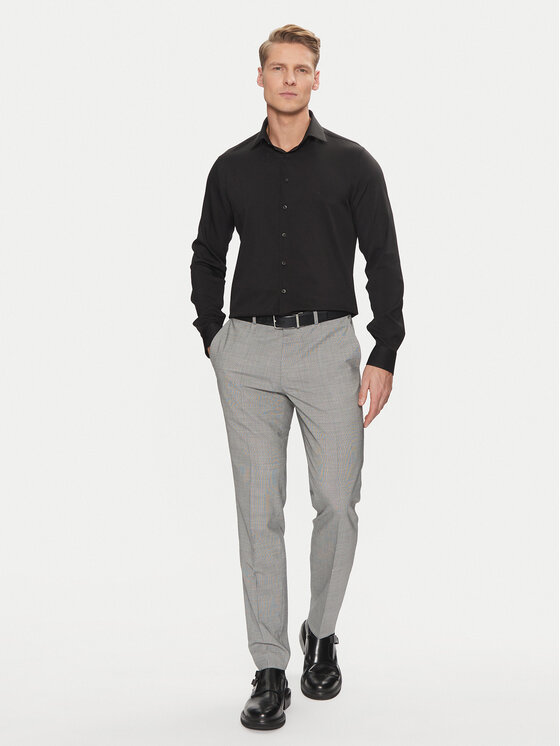 Calvin Klein Calvin Klein Marškiniai Performance Solid Slim Shirt K10K114324 Juoda Regular Fit