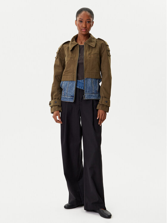 Desigual Desigual Джинсова куртка Tropez 25WWEW54 Зелений Regular Fit