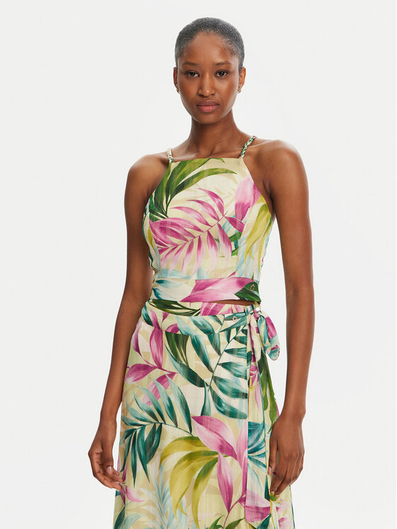 Guess Top W5GH74WH9Z2 Farebná Slim Fit