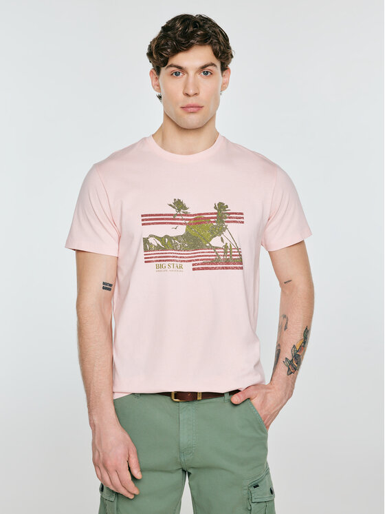 BIG STAR BIG STAR T-Shirt REGGER Różowy Basic Fit