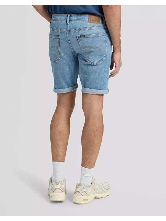 Lee Lee Szorty jeansowe RIDER SHORT Niebieski Slim Fit