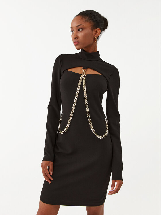 Just Cavalli Rochie cocktail 75PAO914 Negru Slim Fit