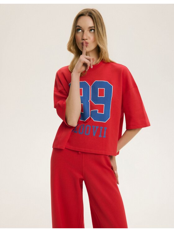 Esotiq Esotiq Piżama 43774 Czerwony Regular Fit