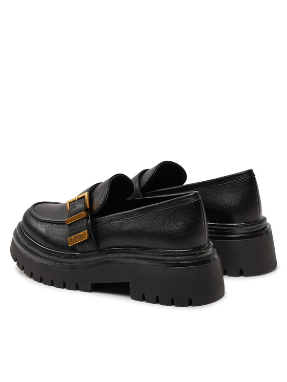 TWINSET TWINSET лоуфъри с дебела подметка Mocassino 242TCP044 Черен