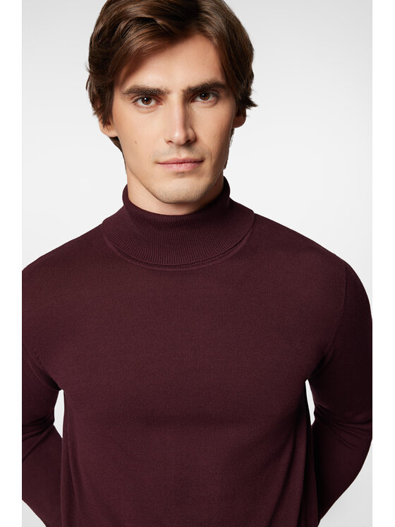 Próchnik Próchnik Golf Golf Ciemnobordowy Bawełniany PM5 SW073224000022 Bordowy Slim Fit