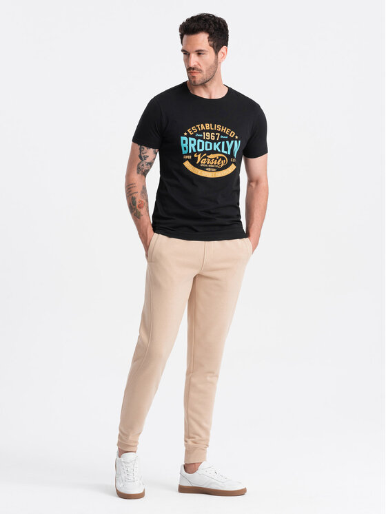 Ombre Ombre Joggers kalhoty OM-PABS-0174 Béžová Regular Fit