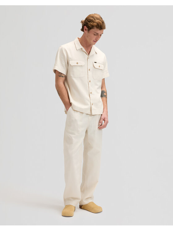 Lee Lee Jeansy UTILITY DRAWSTRING PANT Biały Loose Fit