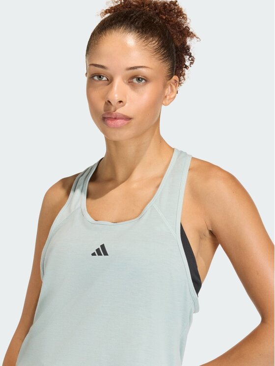 adidas adidas Koszulka techniczna Train Essentials Minimal Branding Racerback Zielony Regular Fit