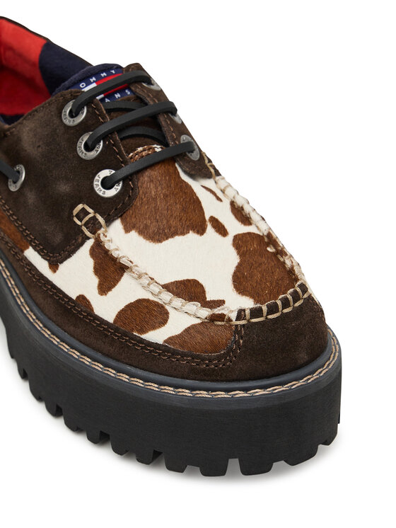 Tommy Jeans Tommy Jeans Īsi apavi Archive '01 Calf Hair EN0EN03004 Brūns