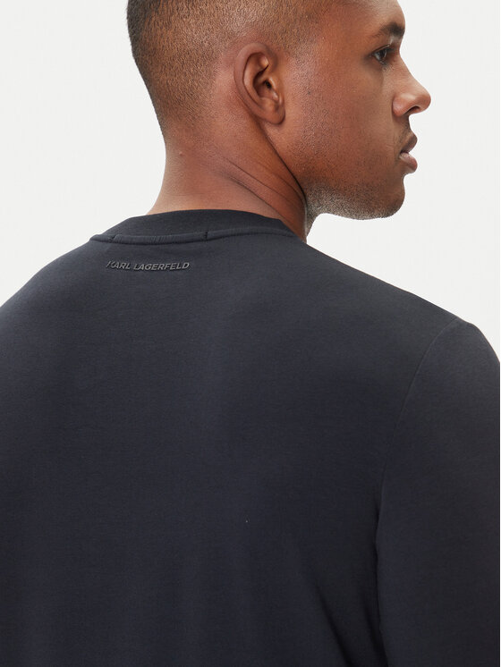 KARL LAGERFELD KARL LAGERFELD Pikkade varrukatega T-särk 755052 554235 Tumesinine Regular Fit