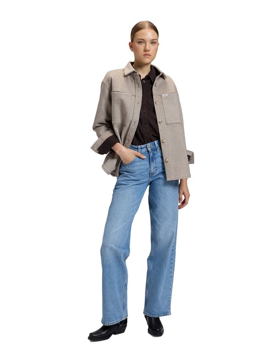 Lee Lee Koszula RELAXED UTILITY OVERSHIRT Beżowy Relaxed Fit