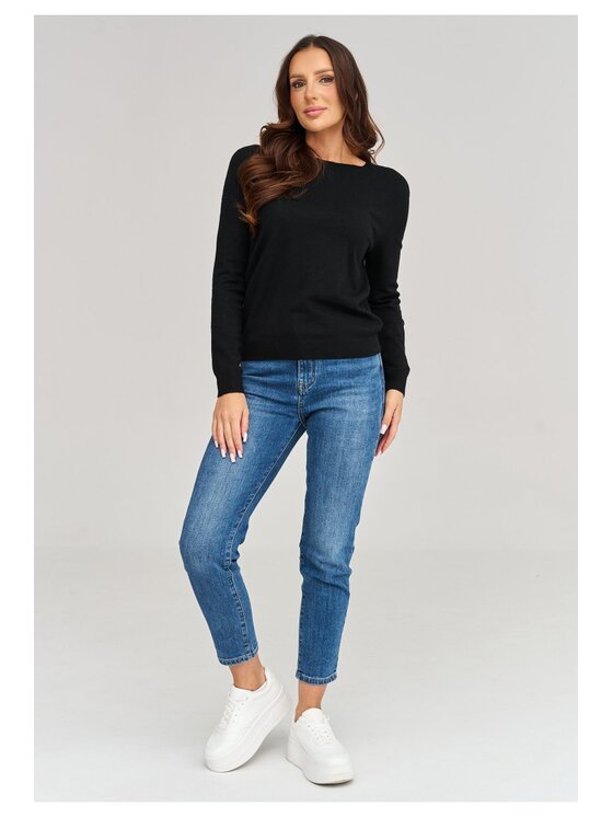Makadamia Makadamia Sweter C105 Czarny Loose Fit