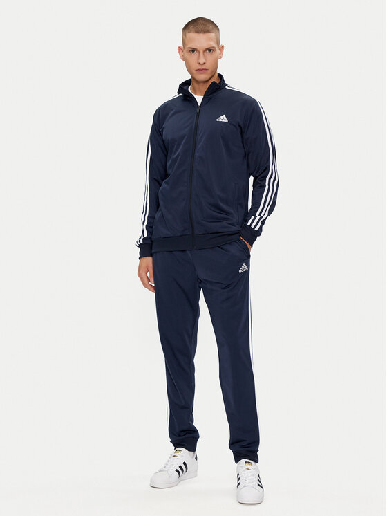 adidas Jogginganzug Basic 3 Stripes HZ2220 Dunkelblau Regular Fit Modivo