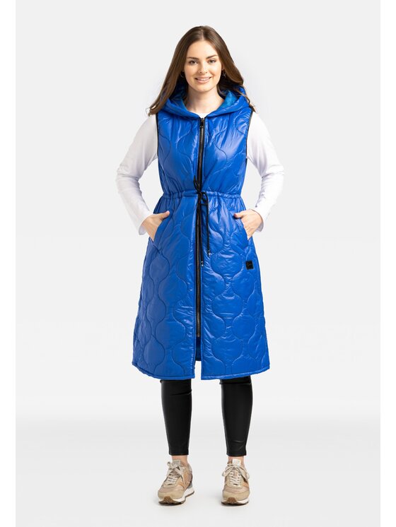 Perso Perso Vesta pikowana z troczkami Modrá Slim Fit