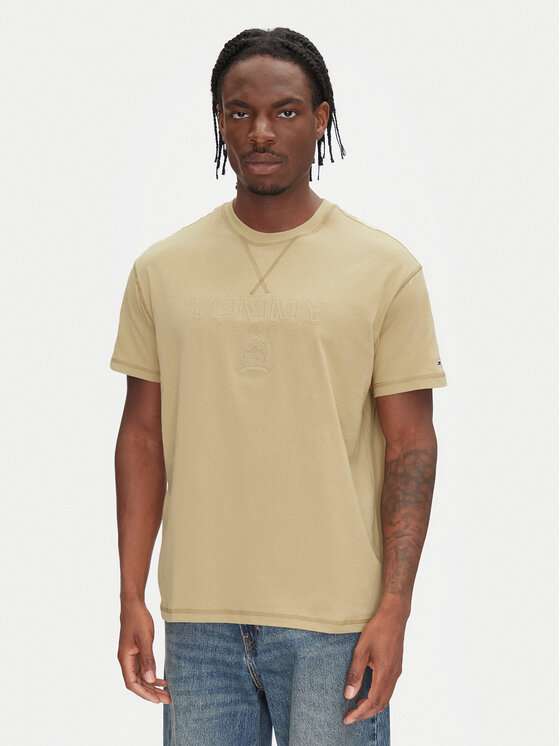Tommy Jeans Tommy Jeans Tricou Tonal Crest DM0DM20805 Bej Relaxed Fit