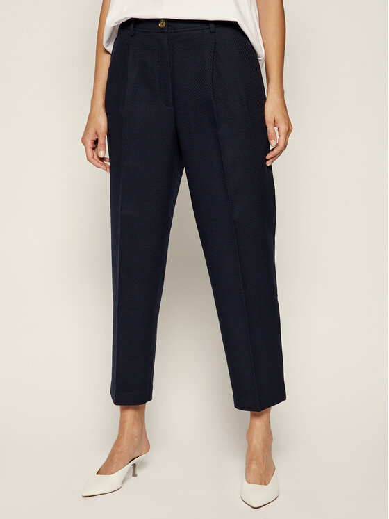 Tommy Hilfiger Tommy Hilfiger Bavlnené nohavice WW0WW26012 Tmavomodrá Regular Fit
