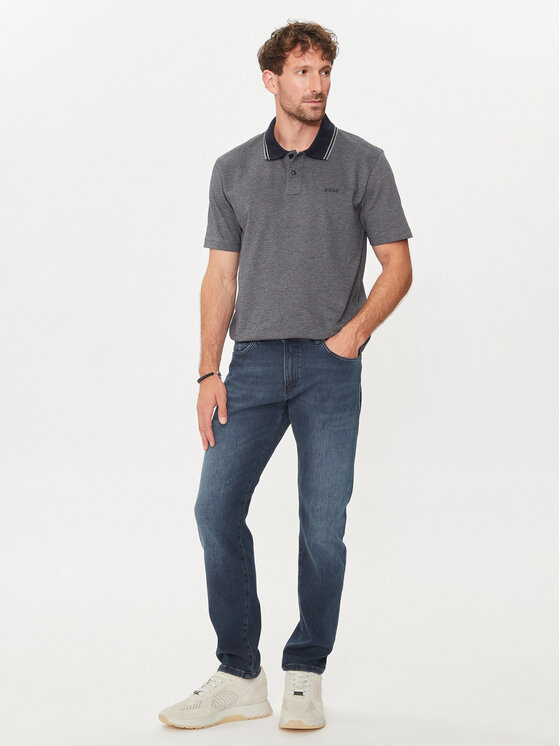 BOSS Boss Polo Peoxfordnew 50507814 Granatowy Relaxed Fit