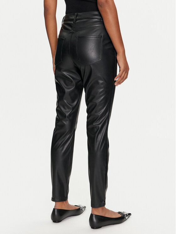 JDY JDY Kalhoty z imitace kůže Soey 15328299 Černá Skinny Fit