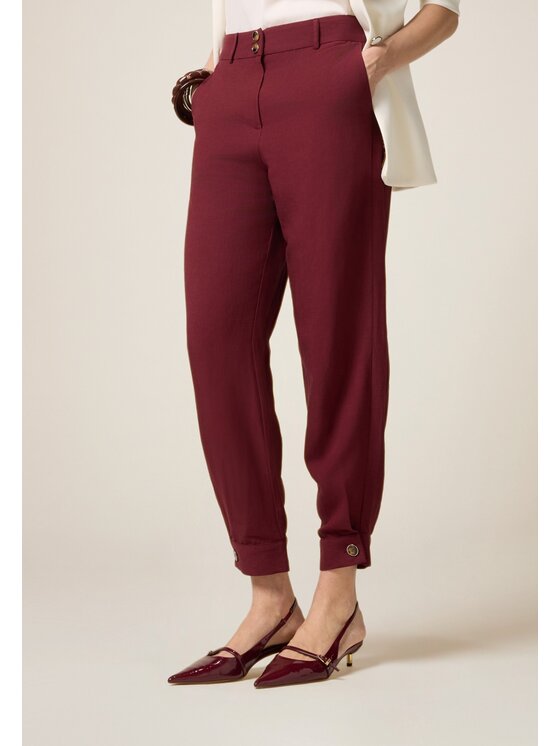 Oltre Oltre Pantaloni di tessuto P060R108563N036 Bordeaux Boy Fit
