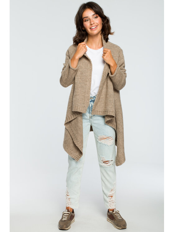 BeWear BeWear Sweter BK017 Brązowy Modern Fit