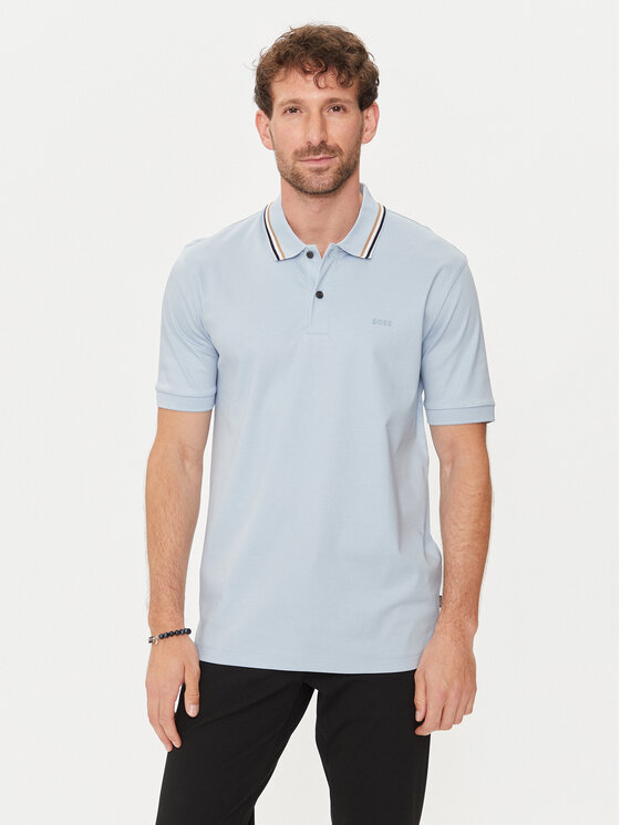 Boss Tricou polo Penrose 38 50469360 Albastru celest Slim Fit