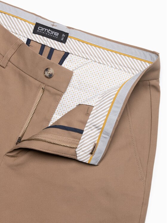 Ombre Ombre Chino kalhoty OM-PACP-0186 Hnědá Slim Fit