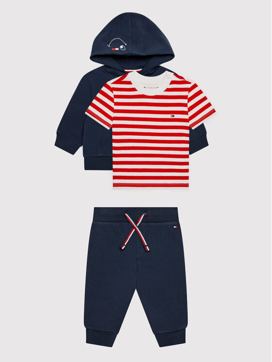 Tommy Hilfiger Tommy Hilfiger Completo T-shirt, felpa e pantaloni KN0KN01411 Blu scuro Regular Fit